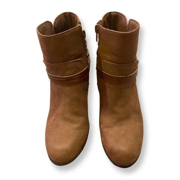 Madden Girl Darla Side Zip Brown Ankle Booties with block heel Size  7.5 - Picture 5 of 9